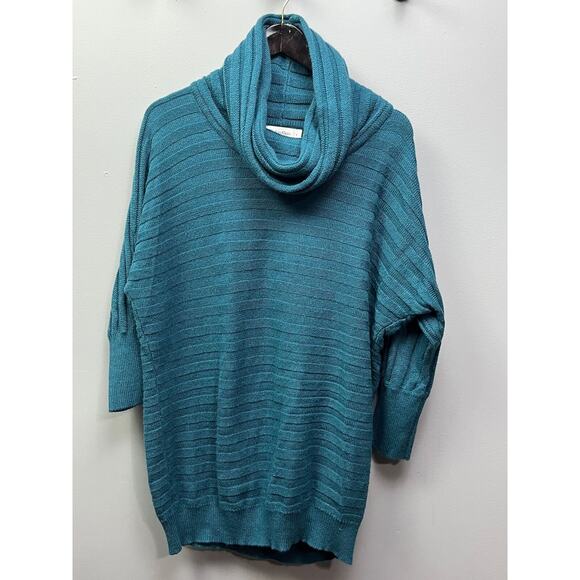 Calvin Klein‎ cowl neck Sweater Womens Medium Wool blend Turquoise - Picture 1 of 5